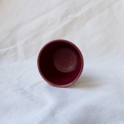 color block teacup - ruby